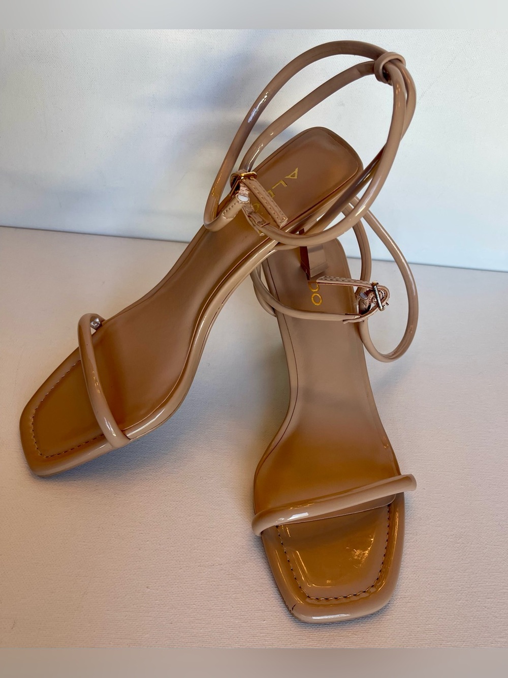 NEW ALDO DIME ANKLE STRAPPY SANDAL IN BONE WOMENS 7 - Picture 8 of 17